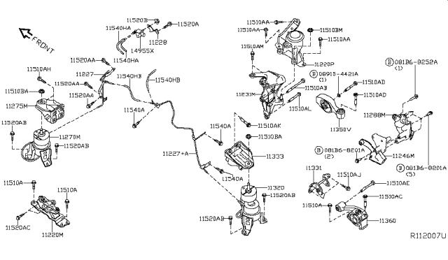2019 Nissan Maxima  Bolt Diagram for 11298JA03B