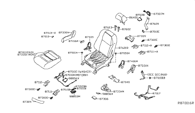 2018 Nissan Maxima  M10 Nut FLANGE HEXAGON Diagram for 233913NF0A