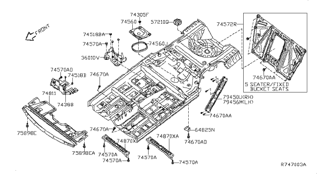 2010 Nissan Maxima  Clamp-Spare Tire Diagram for 74810JY03A