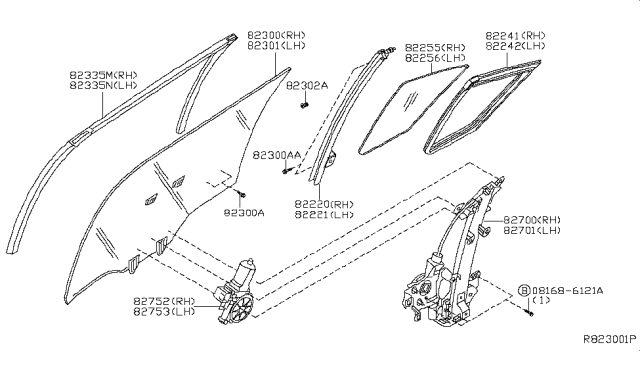 2013 Nissan Maxima Weatherstrip-Rear Corner, RH Diagram for 822729N00A