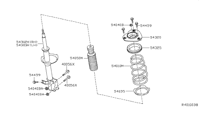 2014 Nissan Maxima Spring-Front Diagram for 54010ZX70A