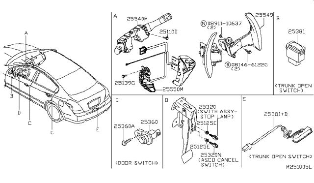 2014 Nissan Maxima  Screw Diagram for 014310006U