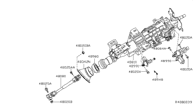 2013 Nissan Maxima  Motor Assembly Tilt Diagram for 489909N06E