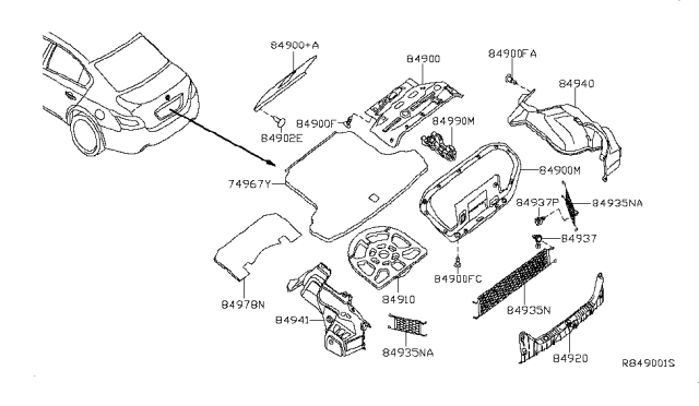 2010 Nissan Maxima  Net-Trunk Diagram for 849359N00A