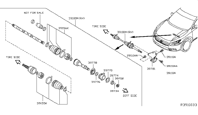 2014 Nissan Maxima  Repair Kit-Dust B00T, Inner Diagram for C9741JA10K