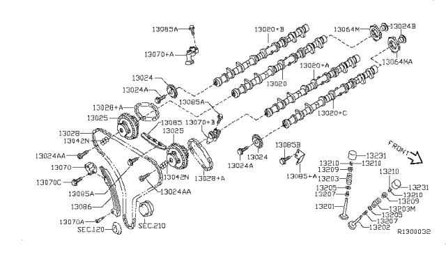 2014 Nissan Maxima  Plate Signal-CAMSHAFT Diagram for 13064JK20A
