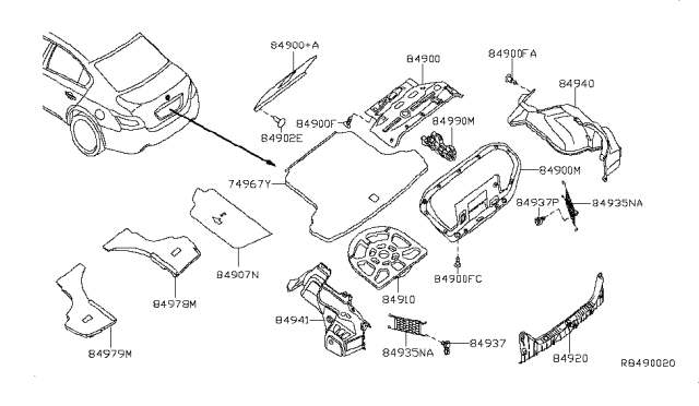 2010 Nissan Maxima  Net-Trunk Diagram for 849949N00A