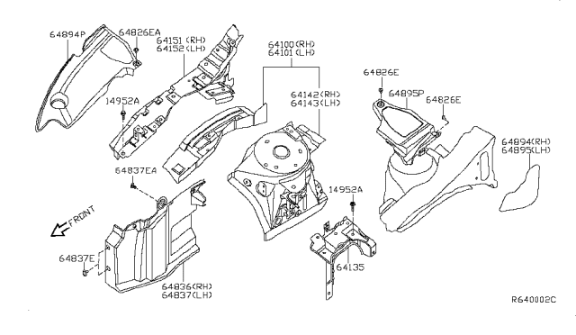 2010 Nissan Maxima Bracket-Battery Support Diagram for 64160JA000