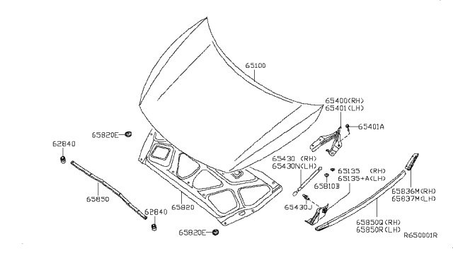 2011 Nissan Maxima Bumper-Hood Diagram for 628407S00A