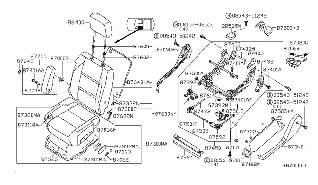 2008 Nissan Armada Control Assembly-Power Seat Diagram for 28565ZQ30A