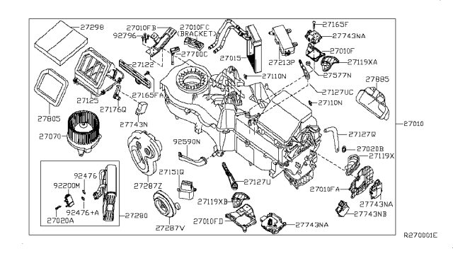 2005 Nissan Armada  Heating Unit-Front Diagram for 271107S100