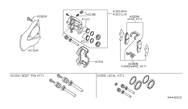 2008 Nissan Armada  Front Brake Pads Kit Diagram for D1060ZC60J