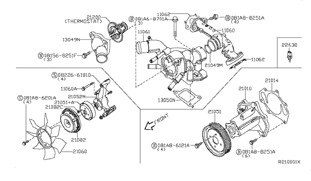 2007 Nissan Armada Bolt Diagram for 119165Y700