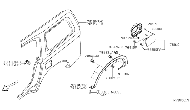 2015 Nissan Armada Base-Filler Lid Diagram for 781207S030