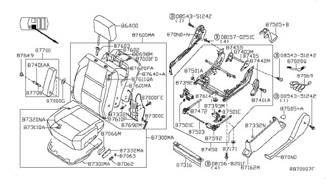 2006 Nissan Armada  Cover-Front Seat Cushion Diagram for 87357ZC001
