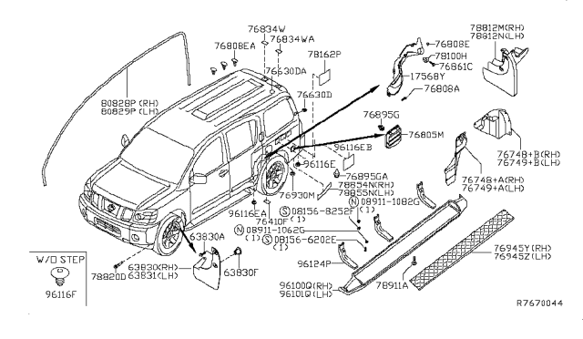 2014 Nissan Armada Clip Diagram for 015532DR9A
