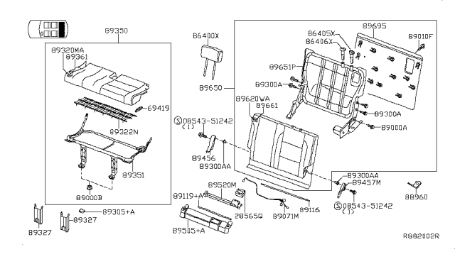 2015 Nissan Armada  Cable Assembly-3RD Seat Diagram for 89120ZQ10A