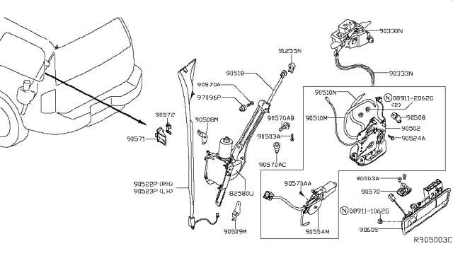 2014 Nissan Armada  Motor-POWERASSISTBACKDOOR Diagram for 825809GE0A