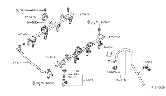 2007 Nissan Armada Injector Assy-Fuel Diagram for 166007S000
