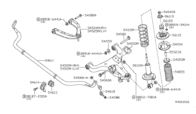2008 Nissan Armada  ABSORBER Kit-Shock, Front Diagram for E6110ZC00A
