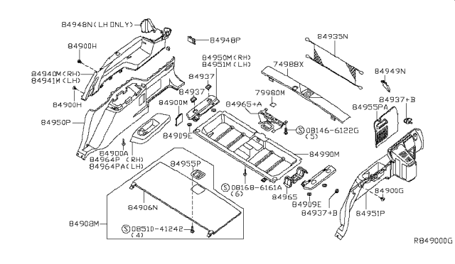 2006 Nissan Armada  Cap-Inside Handle Diagram for 849487S100