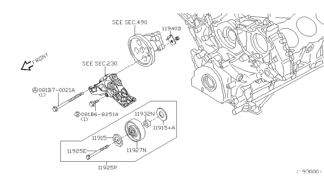 2015 Nissan Armada  Pulley Assy-Idler Diagram for 119257S00A