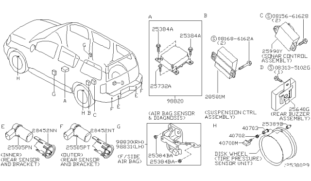 2007 Nissan Armada  Bracket-Electric Unit Diagram for 284537S475