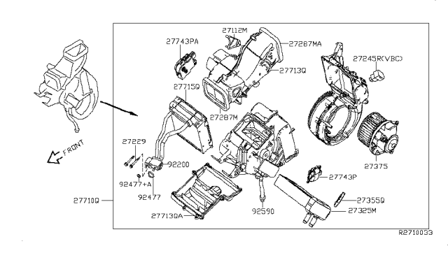 2009 Nissan Armada  Seal Diagram for 27287ZQ00A