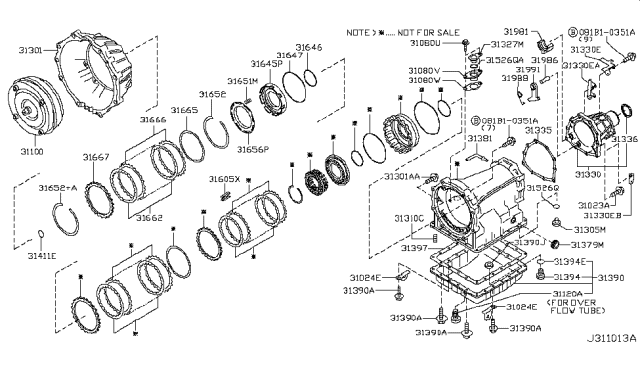 2011 Nissan Armada  Clip-Harness Diagram for 3137695X09