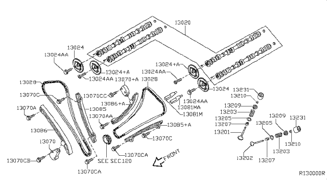 2005 Nissan Armada Jet-Oil Diagram for 13081AR000
