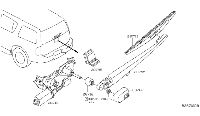 2006 Nissan Armada Seal-Pivot Diagram for 287167S000
