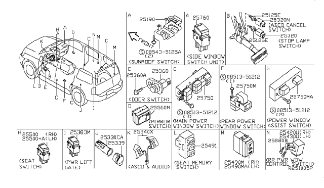 2009 Nissan Armada  Ring-Cigarette Lighter Diagram for 25339EA00A