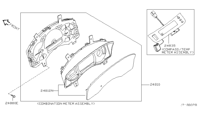 2006 Nissan Armada  Meter Assembly-COMP/TEMP Diagram for 248347S503