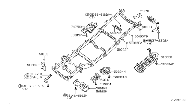 2013 Nissan Armada  Cover Assy-Fuel Tank Diagram for 508907S000