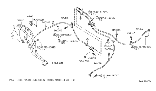 2012 Nissan Armada  Control Park Lv Diagram for 360107S00A