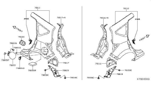 2015 Nissan Versa Note  Lock Gas Filler Diagram for G88303WCMA