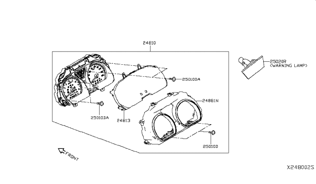 2018 Nissan Versa Note  Combination Speedometer Cluster Diagram for 248109MB0A