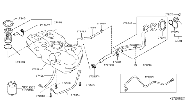 2017 Nissan Versa Note  Holder-Filler Cap Diagram for 1725579910