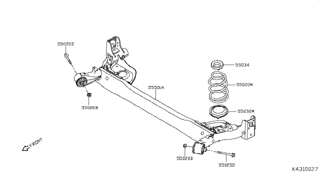 2016 Nissan Versa Note  Spring-Rear Suspension Diagram for 550209MB0A