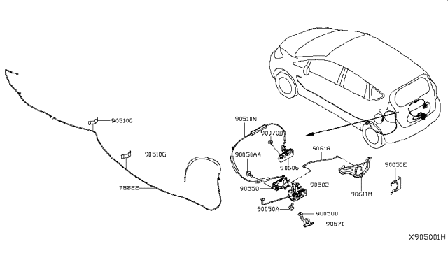 2019 Nissan Versa Note Slider Assembly Diagram for 242715RB1A