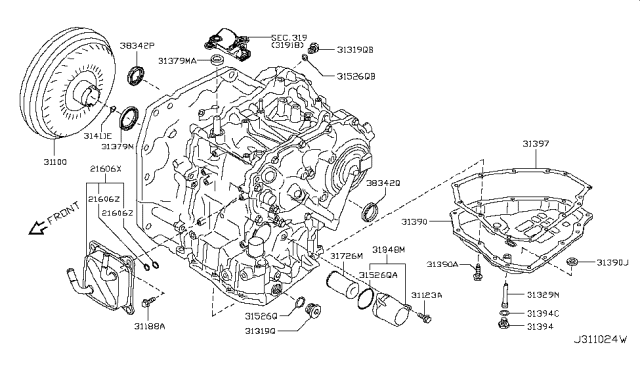 2017 Nissan Versa Note Bolt Diagram for 313773XX2A
