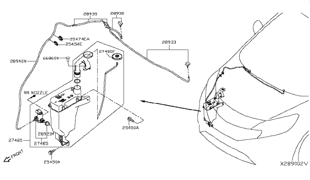 2019 Nissan Versa Note Cap-Windshield Washer Tank Diagram for 289131HB1A