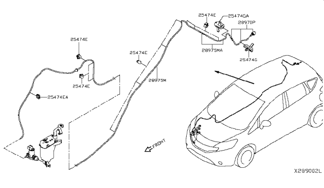 2018 Nissan Versa Note Grommet Diagram for 289821HB1B