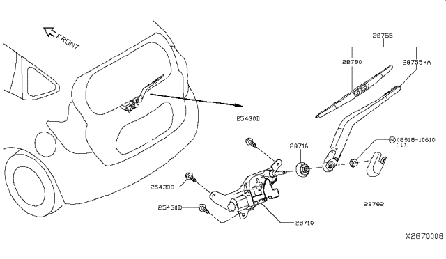 2015 Nissan Versa Note Screw Diagram for 0143601621