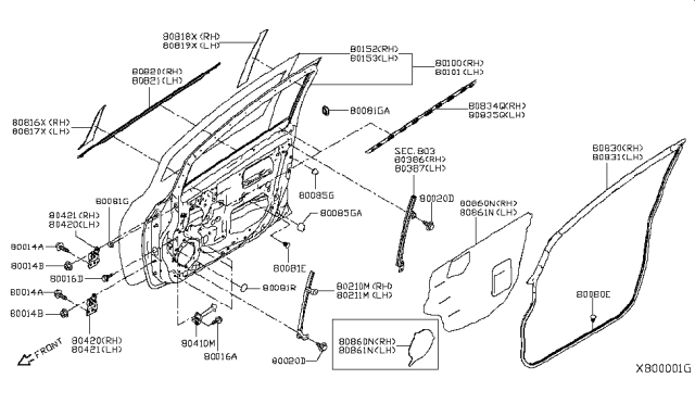 2015 Nissan Versa Note Link-Door Stopper Diagram for 804303VA0A