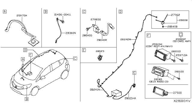 2019 Nissan Versa Note  Controller Assy-Navigation Diagram for 259159ME0A