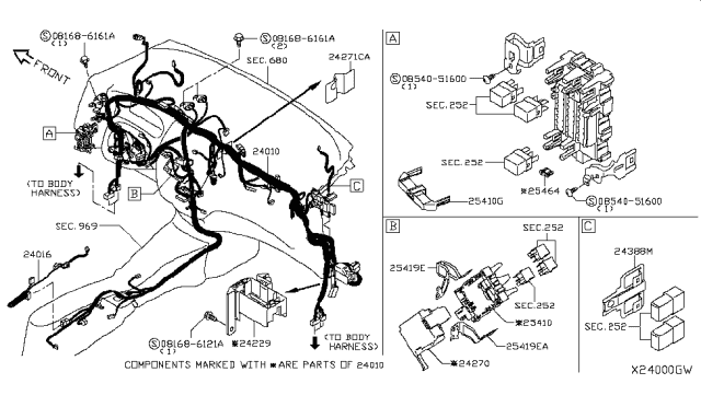 2018 Nissan Versa Note  Protector-Harness Diagram for 242711HA0A