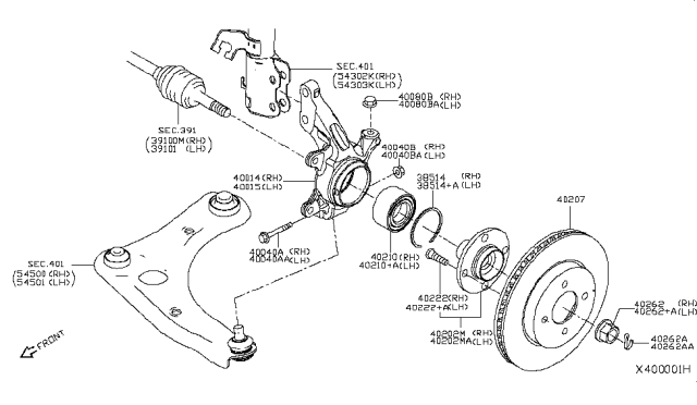 2019 Nissan Versa Note Bolt Diagram for 40178AX06D