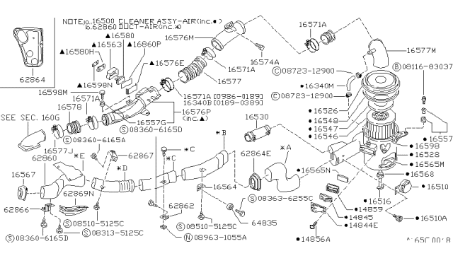 1989 Nissan Van Screw-Machine Diagram for 083606165D