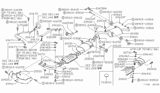 1989 Nissan Van  Bolt-Hex Diagram for 081108501D